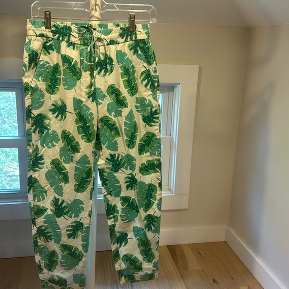 Jcrew tropical palm linen casual pant, size 2 - Picture 2 of 5